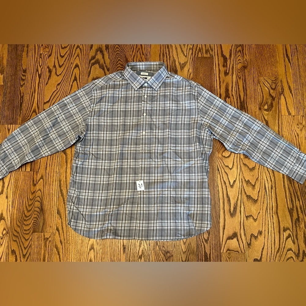 NWT Men’s Warehouse Joseph Abboud Button Down Plaid Dress Shirt Size XL